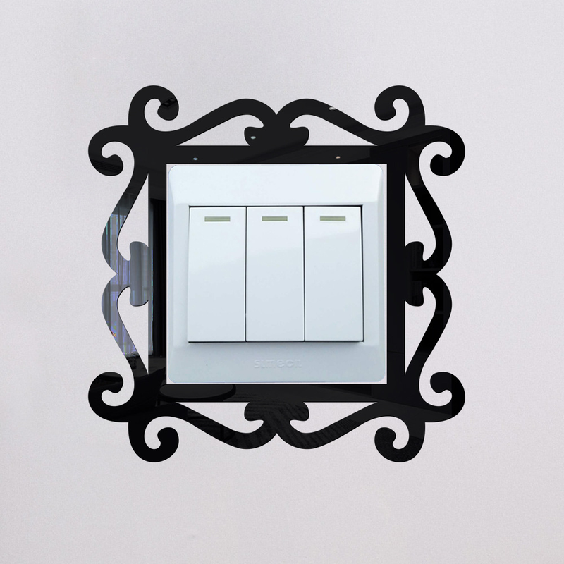 JM831-839 three-dimensional acrylic mirror switch sticker socket switch sleeve beautification decoration DIY_voghion.com