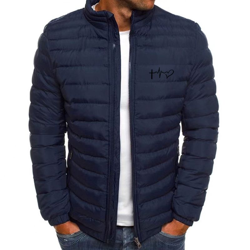 Herbst Winter Neue Einfarbige Jacke Einfache Und Elegante männer Baumwolle Mantel_voghion.com