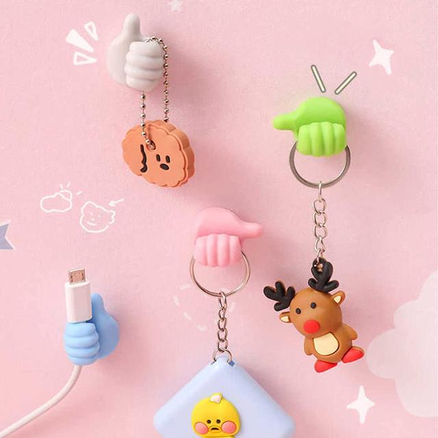 Multifunctional Cable Organizer Clip Holder Thumb Hooks Wire Wall Hooks Hanger Storage Cable Holder For Earphone Mouse Car Home_voghion.com