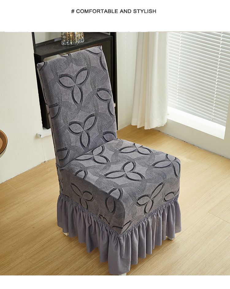 Coprisedie elasticizzate in jacquard di alta qualità - Copertura totale, tessuto antiscivolo e spesso con elegante orlo della gonna (diversi colori, vestibilità universale)_voghion.com