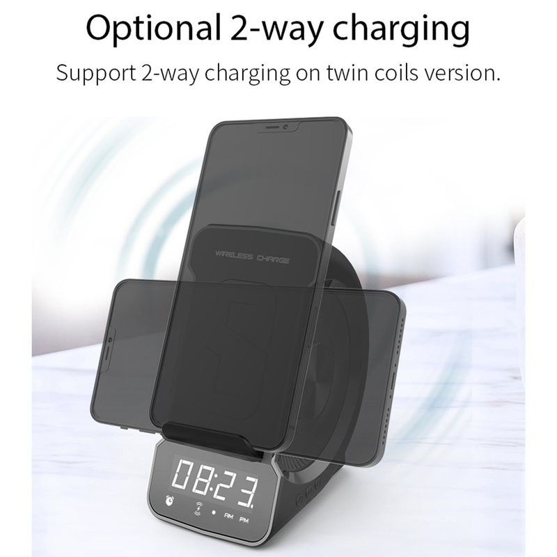 Wireless Charging Telefon Holder mat 5.0 Bluetooth Speaker Wecker Musek Player Digital Display Smart Phone Charger Stander_voghion.com