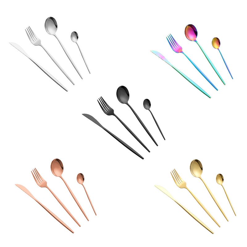 Riunione di famiglia, cibo occidentale, 6 persone, set di posate in acciaio inossidabile da 24 pezzi, coltello da bistecca, forchetta, cucchiaio_voghion.com