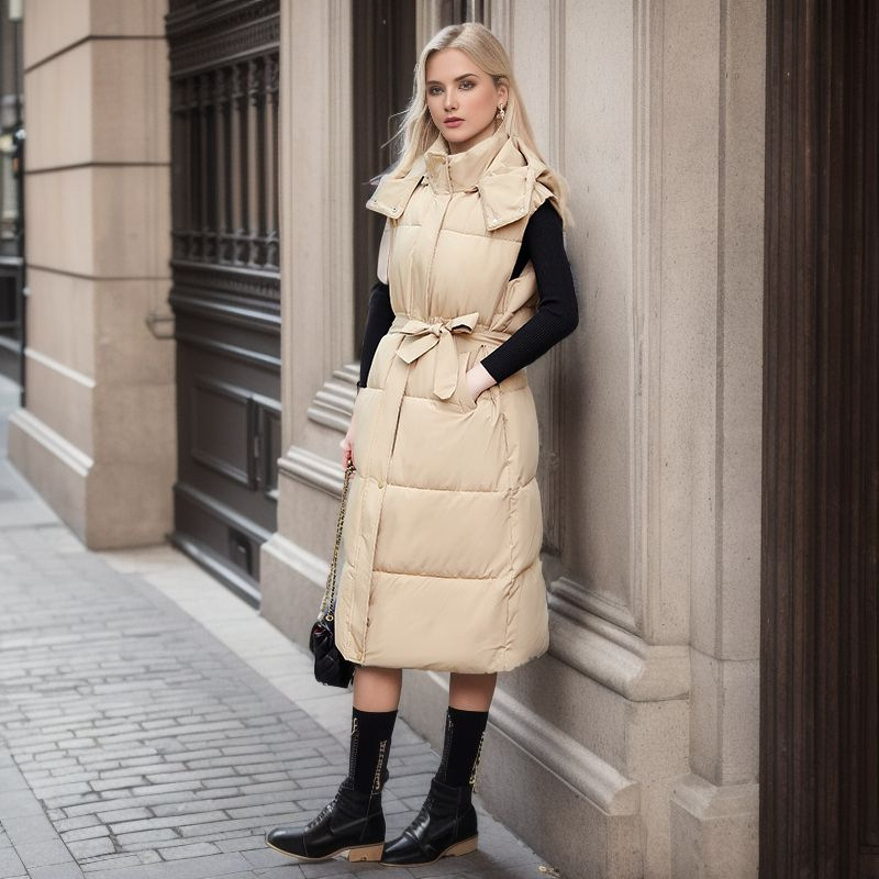 Damen lockere ärmellose warme Jacke gepolsterte Jacke Damen warme Mantel Weste_voghion.com