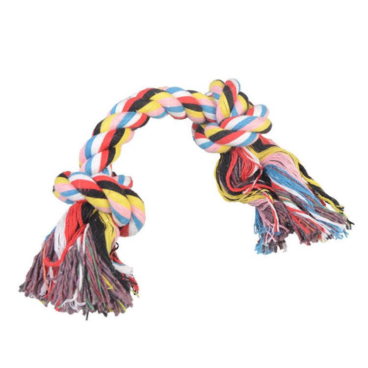 Chew Resistant Knot Ball Puppy Training Supplies Colorful Pet Toy Cotton Rope_voghion.com