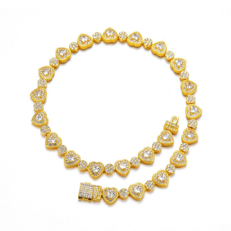 Hiphopo „New Love Rock Candy“ cirkonio sujungimo karoliai, 12 mm geometrinis kubietiškos grandinėlės asmenybės mados tendencijų papuošalai_voghion.com