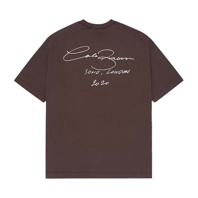 High Street Cole Buxton slogan minimaliste lettre année numéro imprimé col rond décontracté manches courtes T-shirt tendance_voghion.com