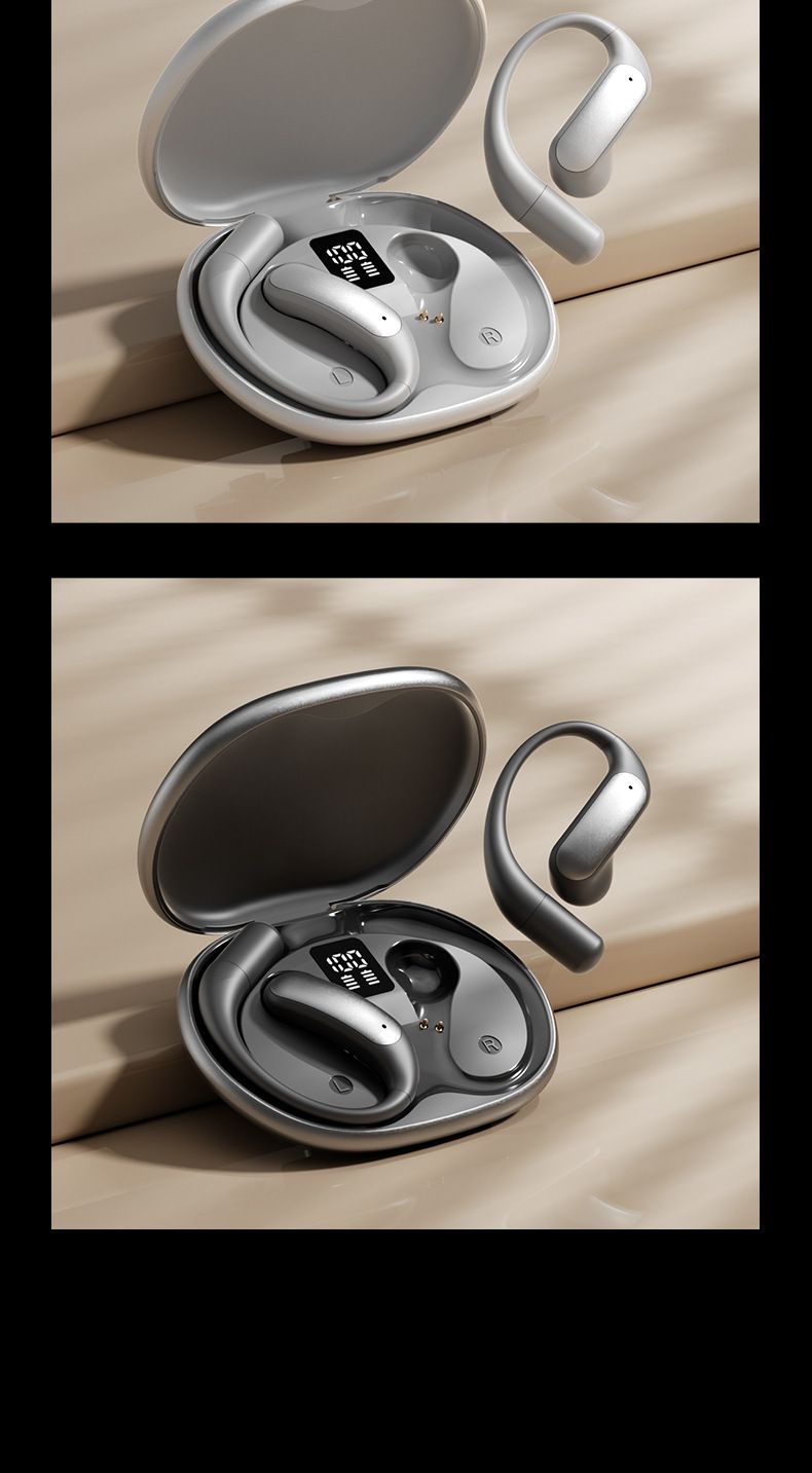 2025 New Open-Ear Bluetooth Headphones With Digital Display - Long Battery Life Wireless On-Ear Hook Type Headse_voghion.com