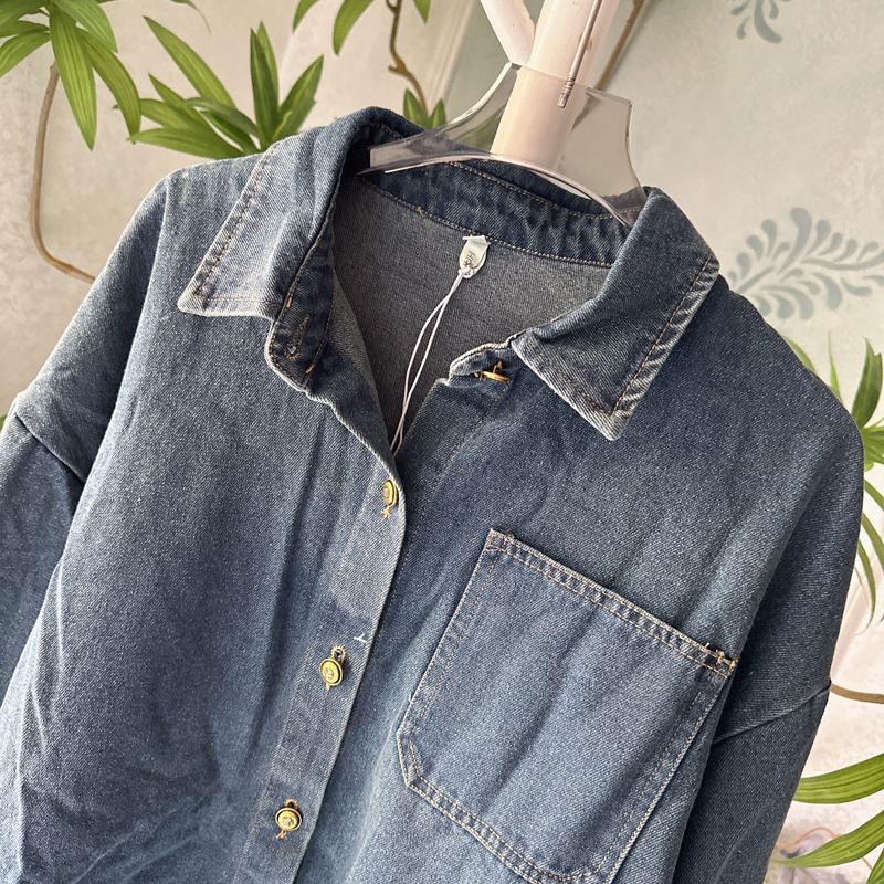 Damenbekleidung Anzug lässig Jeanshemd unregelmäßiger Jeansrock Hose zweiteiliger Anzug_voghion.com