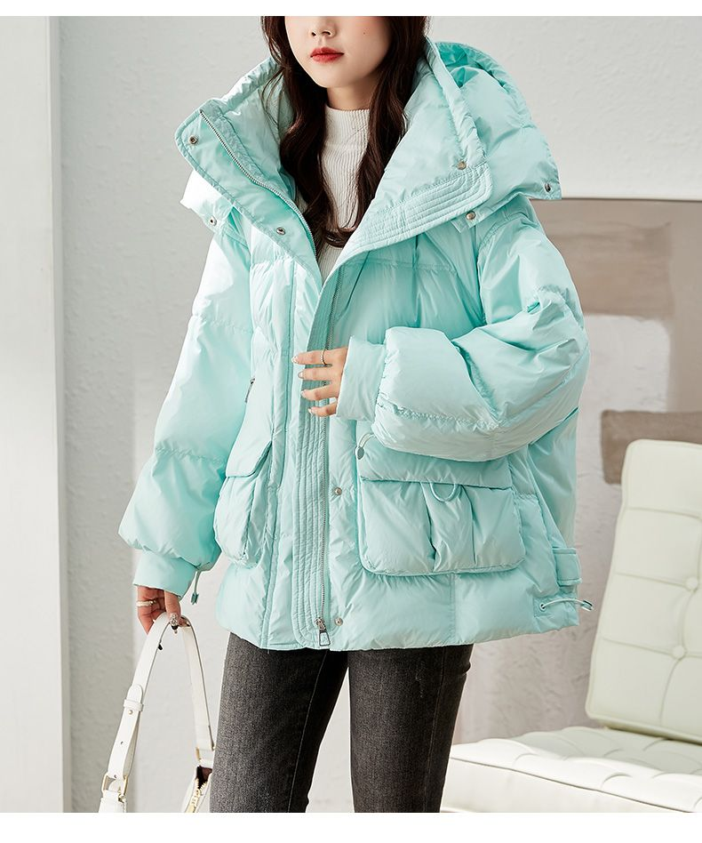 2023 Winter New Small Down Women's Short Loose And Thickened Hooded Warm Cotton Coat Trend_voghion.com