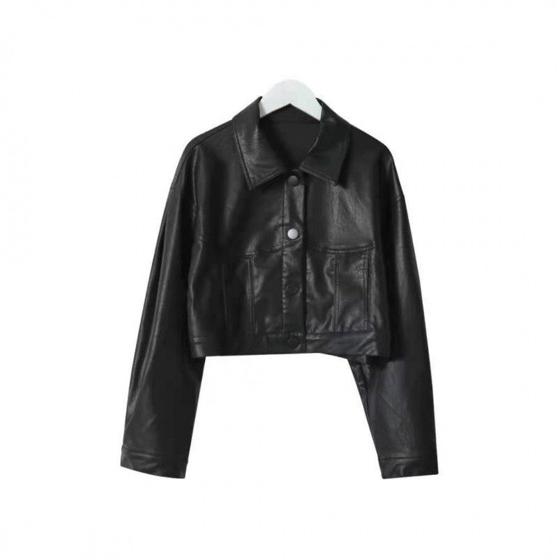 Veste moto tendance pour femme, coupe courte, nouvelle version coréenne printemps-automne 2024, coupe ample, polyvalente et élégante_voghion.com