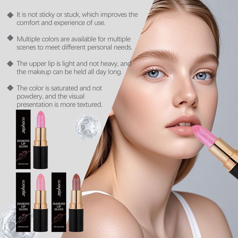 ZEPHOCO Lipstick Series Natural Color Bright Smooth Plump Lips Shimmer Lip Gloss_voghion.com