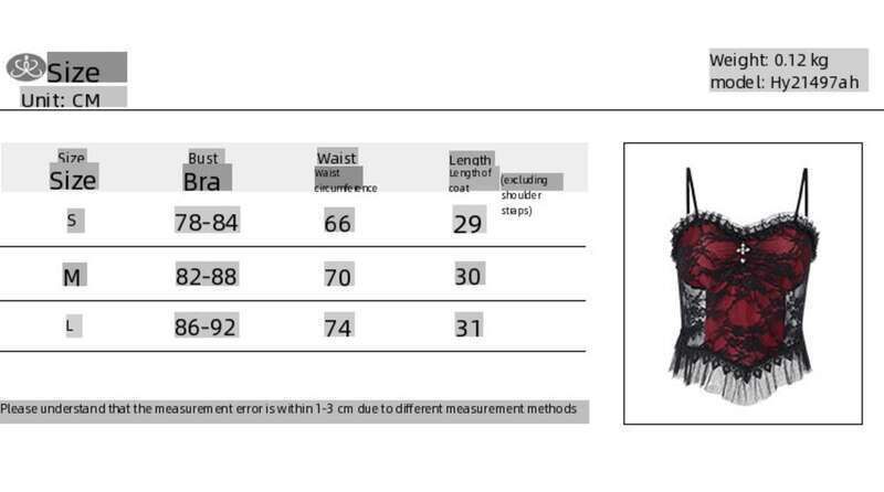 HY21497 Canotta piccola personalizzata con croce sospesa in pizzo a rete Dark Wind Halloween per donna_voghion.com