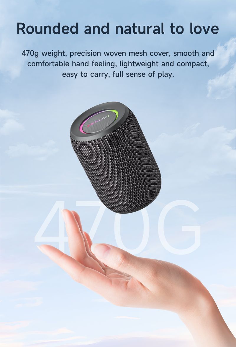 Zealot-S32PRO Powerful Bluetooth Speaker, Bass Wireless, LED Light, Outdoor Speakers, Subwoofer, Waterproof Sound Box_voghion.com