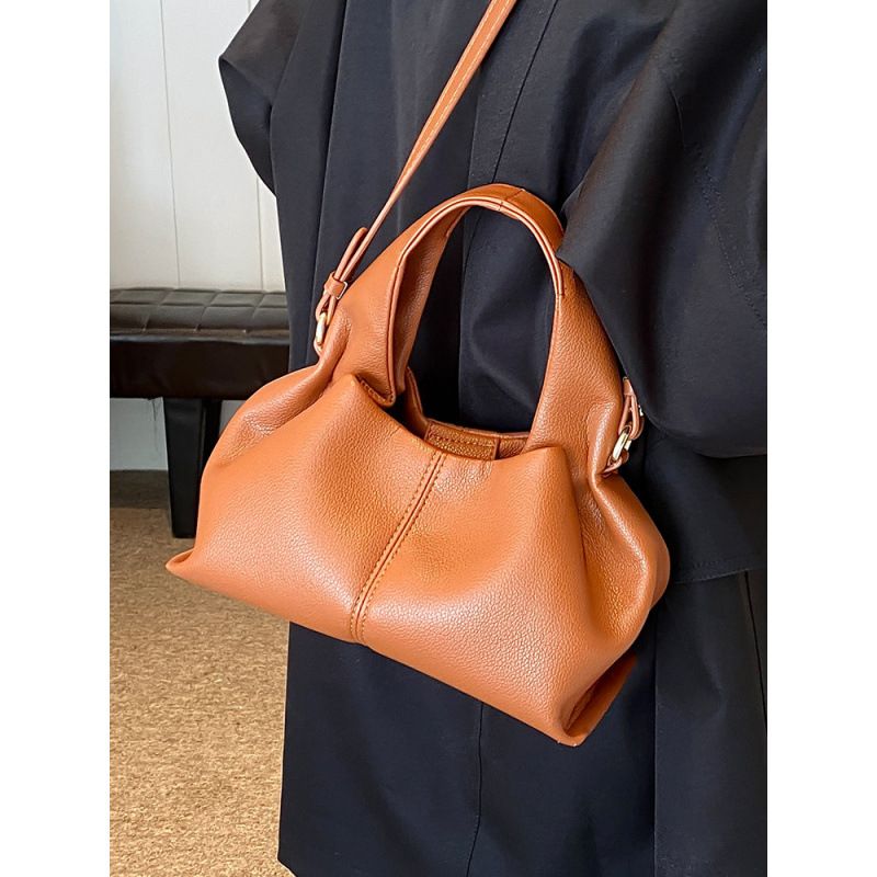 Borsa a tracolla versatile ed elegante, alla moda, da donna, in tinta unita, semplice e alla moda, da pendolare, in stile francese di nicchia._voghion.com