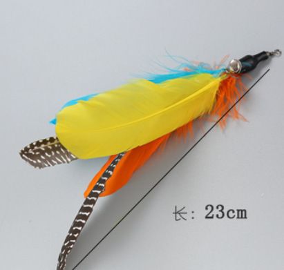 Zabawki dla kotów z piórami i różdżką do zabawy w kształcie dzwonka DIY_voghion.com