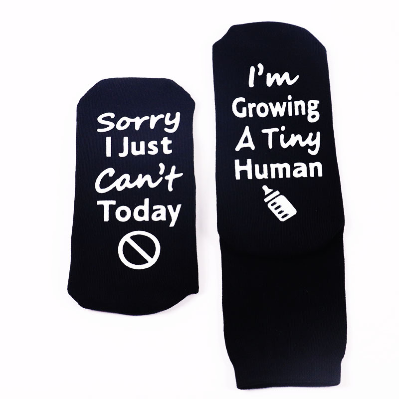 Désolé, je ne peux tout simplement pas. Chaussettes adhésives antidérapantes avec lettres anglaises amusantes pour petits humains_voghion.com