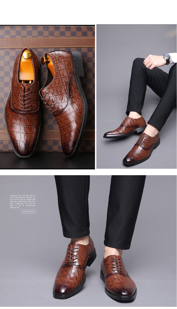 Heren Business Casual Dress Oxfords Formele Veterschoenen voor Kantoor, Feesten en Dagelijks Gebruik_voghion.com