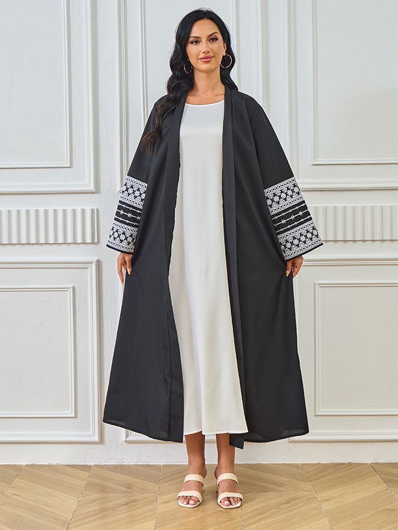 Sieviešu apģērbs Abaya Tuvo Austrumu musulmaņu modes elegants kardigans izšūta kleita sieviešu halāts_voghion.com