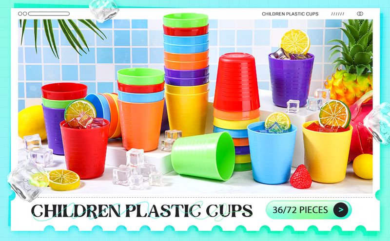 Lot de 36 gobelets réutilisables en plastique incassables et empilables pour enfants de 227 ml, pour jus de fruits et boissons, pour tout-petits, bébés et enfants_voghion.com