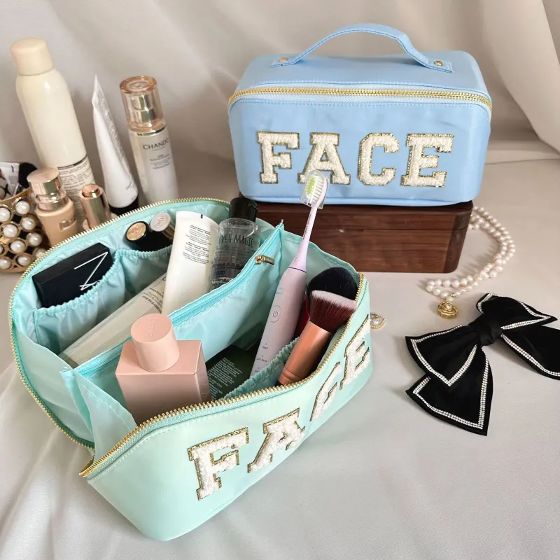 Kosmetiktaschen Hüllen Candy Color Damen Paste Buchstaben Damen Tragbare Make-up-Tasche Handtaschen Große Kapazität Weibliche Reise_voghion.com