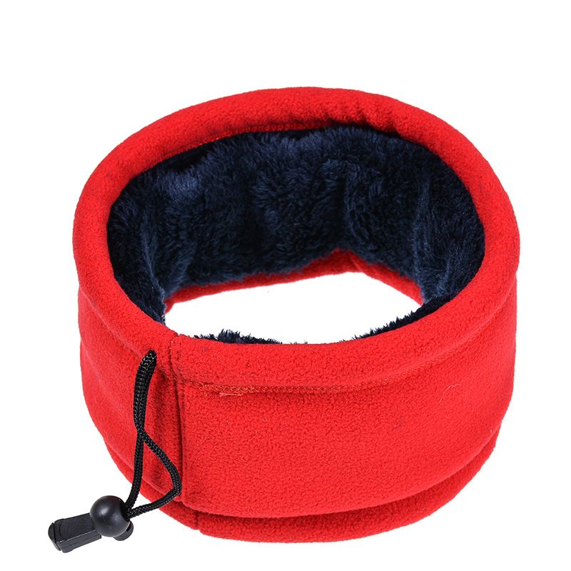 LazyZoom Masque de cyclisme d'extérieur chaud d'hiver avec cordon de serrage, polaire épaisse double couche, cache-cou chaud pour le ski_voghion.com