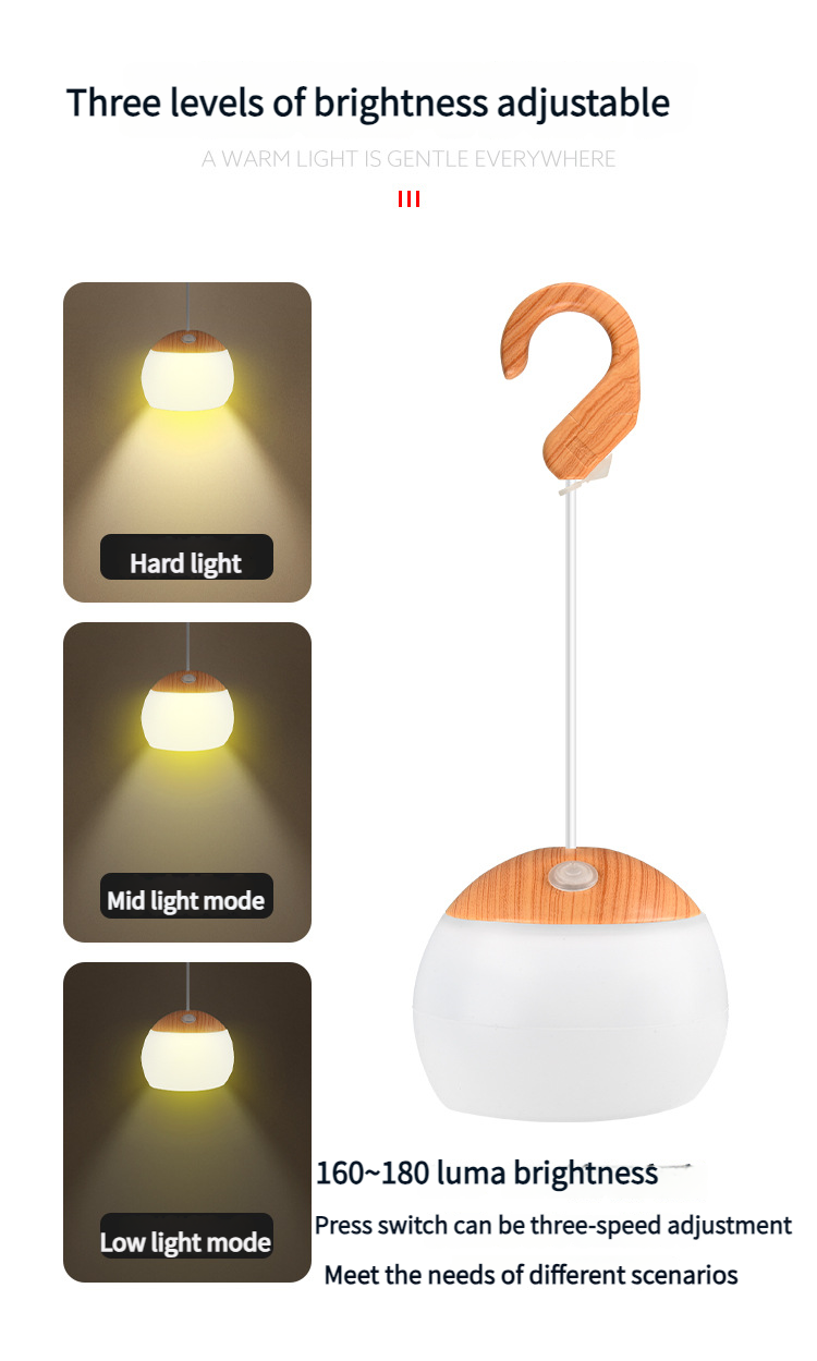 Outdoor LED Lantern Handheld Atmosphere USB Multi-Function Rechargeable Tent Silicone Camping Hanging Light_voghion.com