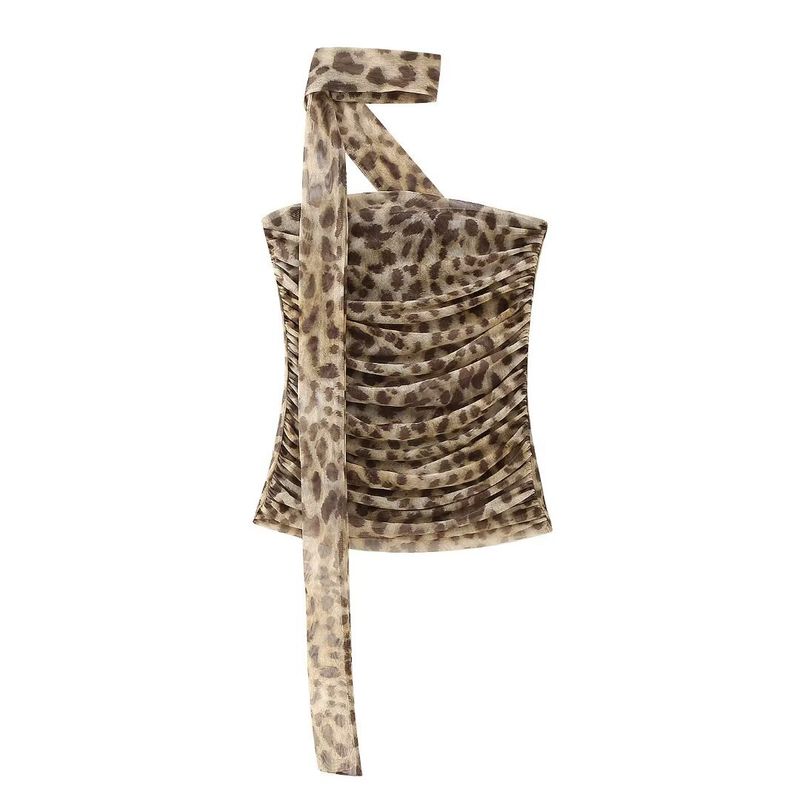 Conjunto de saia e top tubinho de seda com estampa animal para mulheres, primavera de 2025_voghion.com