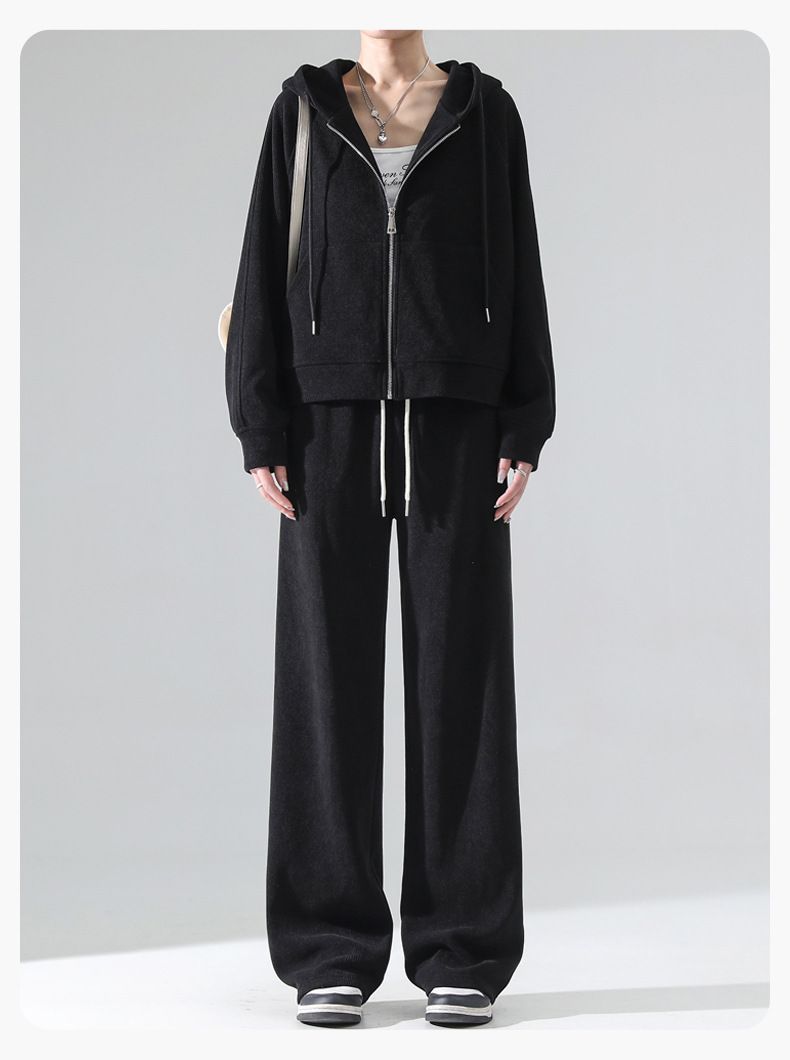 Γυναικεία ρούχα Chenille Casual αθλητικό κοστούμι για γυναίκες Άνοιξη φθινόπωρο Χειμώνας Νέο φαρδύ παντελόνι πουλόβερ Σακάκι δύο τεμαχίων_voghion.com