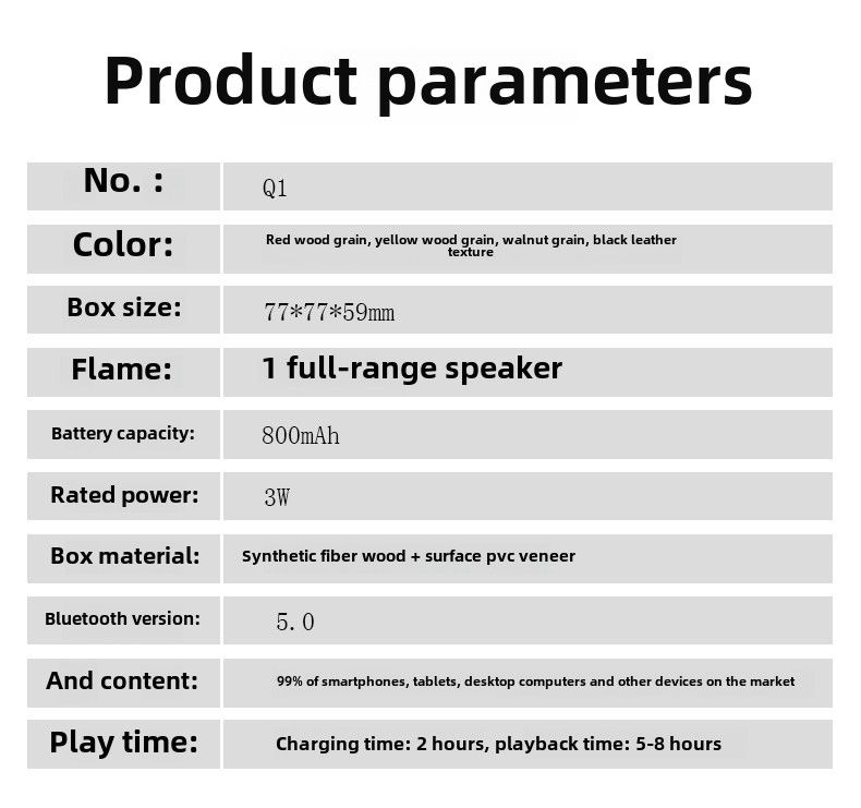 Ekologiczny drewniany głośnik Bluetooth do domu i na zewnątrz, bogaty dźwięk i przenośna konstrukcja_voghion.com