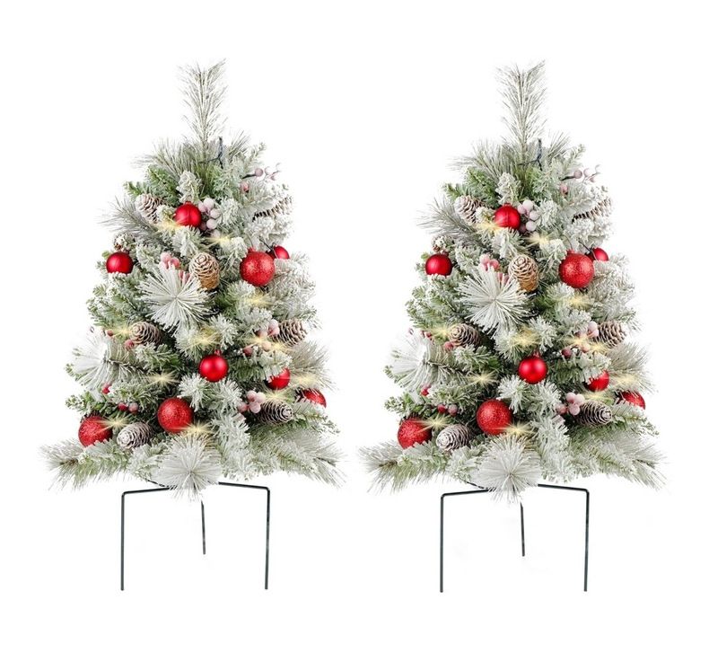 Paletto luminoso per albero di Natale in PVC da 76 cm per decorazioni da giardino, spiaggia e cortile – Decorazione festiva con luci colorate_voghion.com