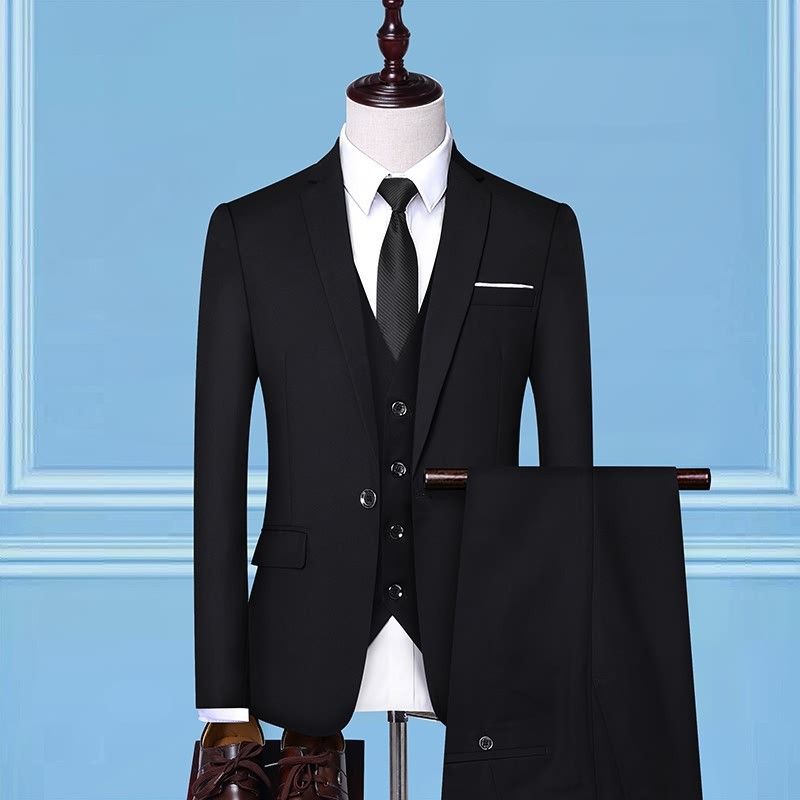 CT Men's Business Set Slim Fit Small Blazer Casual Professional Formal Wear Interview Groomsmen Best Man Wedding Suit_voghion.com