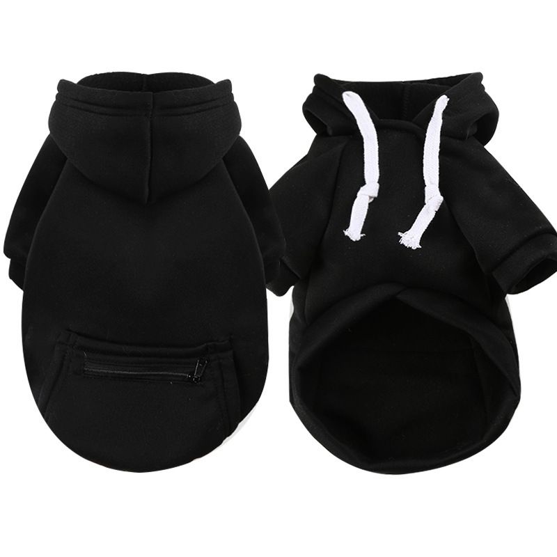 Autumn Winter Medium Large Zipper Pocket Dog Clothes Cat Hoodie Teddy Pomeranian French Bulldog Pet Supplies_voghion.com