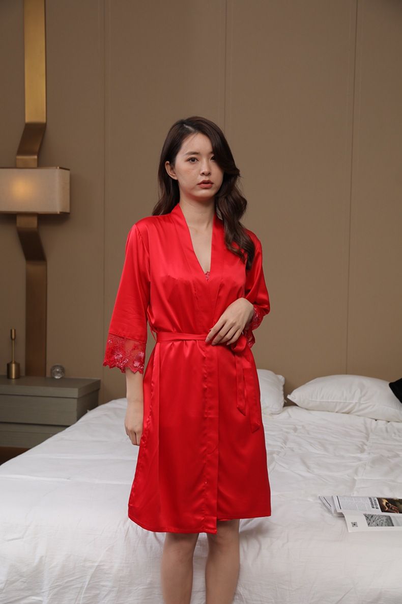 2025 neue V-ausschnitt Sexy Spitze Nachthemd Plus Größe Lose Mode Ins Nachtwäsche Homewear Zwei-stück Set Tragbare Außerhalb_voghion.com