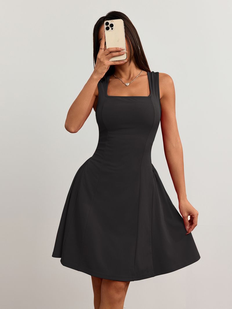 Roupas femininas verão 2025 novo vestido slim fit com costas nuas sem mangas colete e saia camisola_voghion.com
