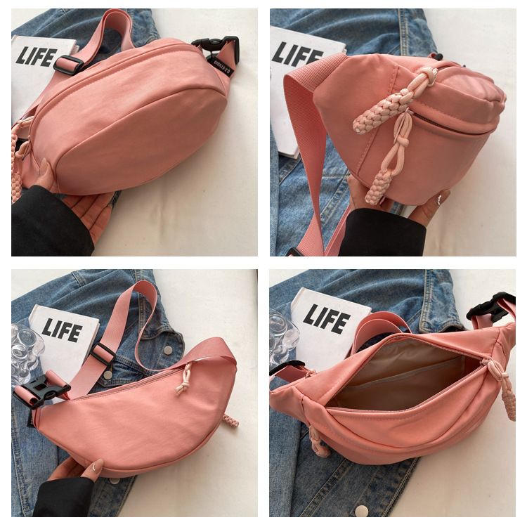 Borsa a tracolla in nylon alla moda per le donne, borsa a tracolla in tela, marsupio casual, marsupio sportivo a mezzaluna_voghion.com