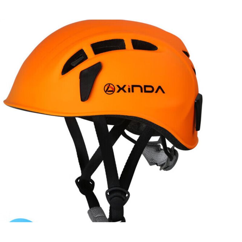 Xinda Outdoor Rock Climbing Downhill Expansion Caving Rescue Stream Tracing Safety Helmet With Orange Headlamp Clip_voghion.com