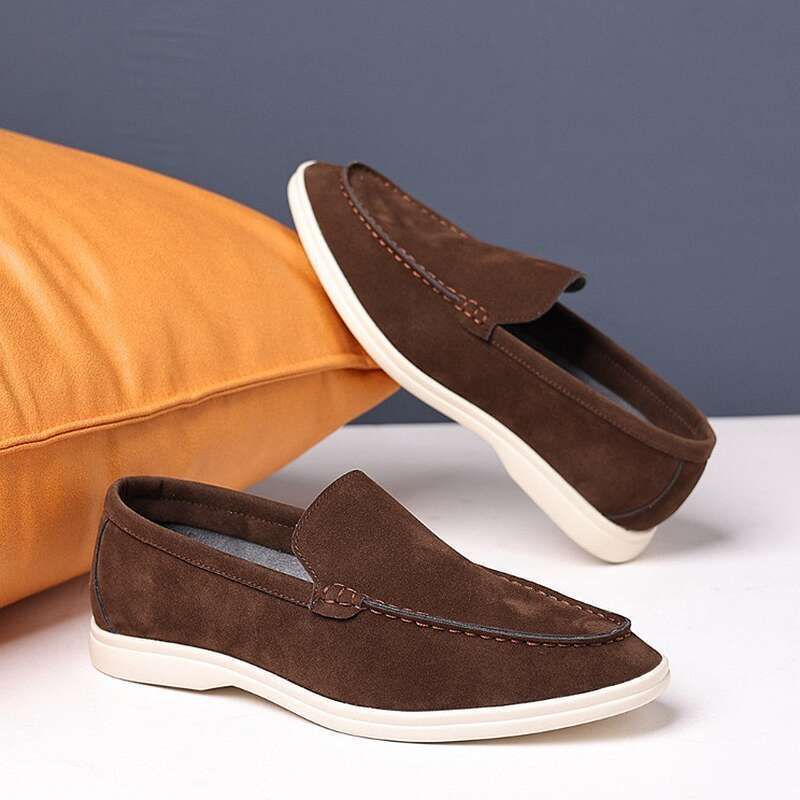 SHLIANG Retro Herre Spidse Ruskind Flade Lædersko Casual Penny Loafers Formel Kjole Fodtøj Sapatos Tenis Masculino Y0467_voghion.com