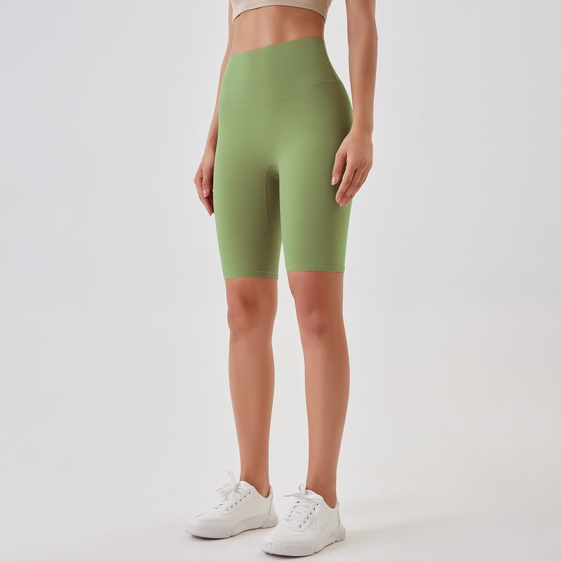 Women's Clothing double-sided brushed yoga shorts without embarrassing lines, buttocks lifting and abdominal control sports running fitness pants_voghion.com