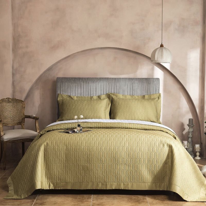 Copriletto in cotone di alta qualità, 100 pezzi, set da tre pezzi, trapuntato in cotone a fibra lunga, lenzuolo trapuntato in puro cotone, trapuntato da 1,8 m._voghion.com