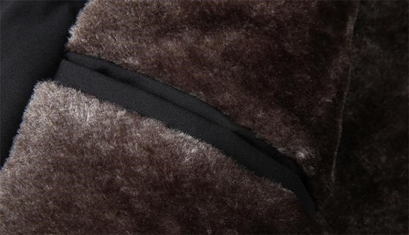 Winter Men's Jacket Warm Fleece Business Casual Stand-up Collar Jacket Parker Thick Coat -30 Degrees Warm Fur Collar_voghion.com