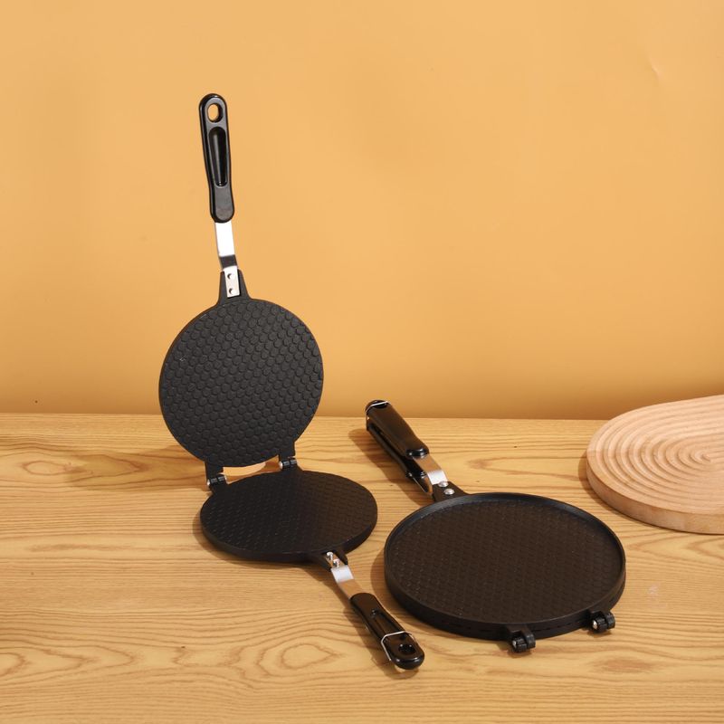 Non-Stick Egg Roll Waffle Cone Maker For Home Baking - Round Cake Cookie Mold With 17cm & 22cm Patterned & Plain Designs_voghion.com
