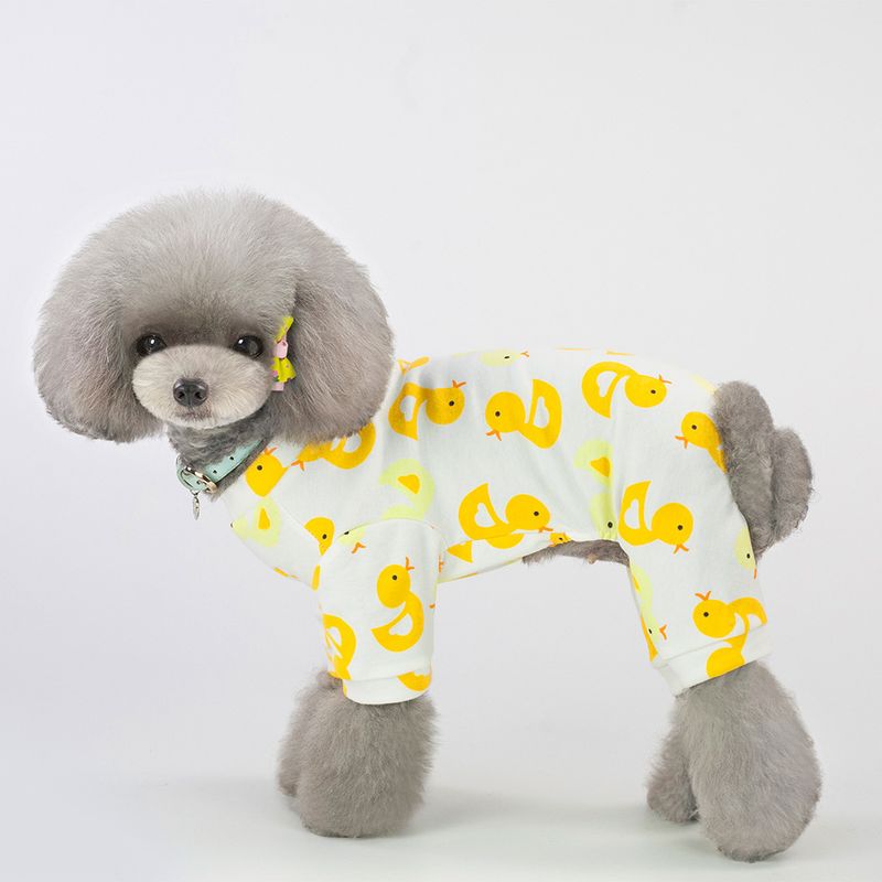 Teddy Katze Hund Vier beinigen Frühling und Herbst Haustier Kleidung 19 Fünf Farbe Hause Kleidung_voghion.com