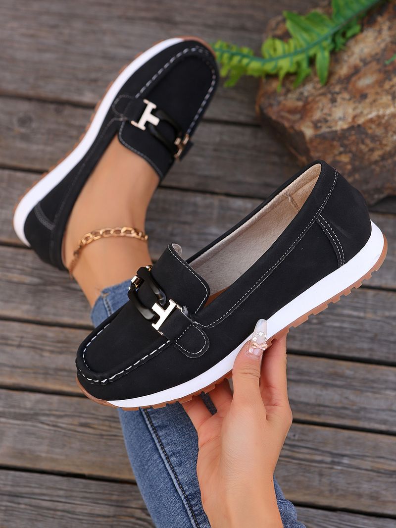 Fashion Fit Single für Frauen 24 neue runde Zehenpartie Mode lässig Plus Size Le Fu Dou Schuhe kleiner Duftstil_voghion.com