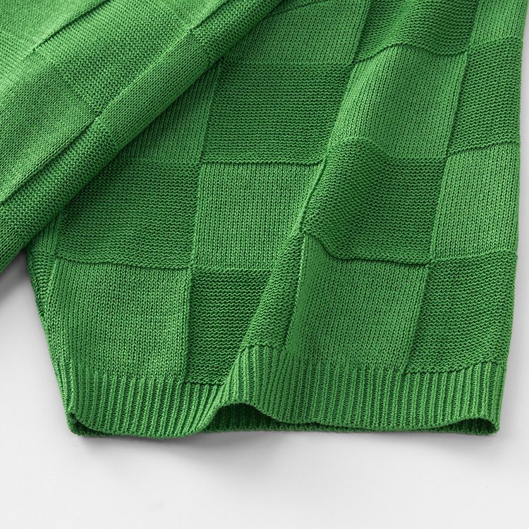 Maglione lavorato a maglia da uomo e da donna dalla vestibilità comoda (100% viscosa, scollo rotondo, manica lunga, orlo a coste, motivo a quadri classico, casual e comodo)_voghion.com