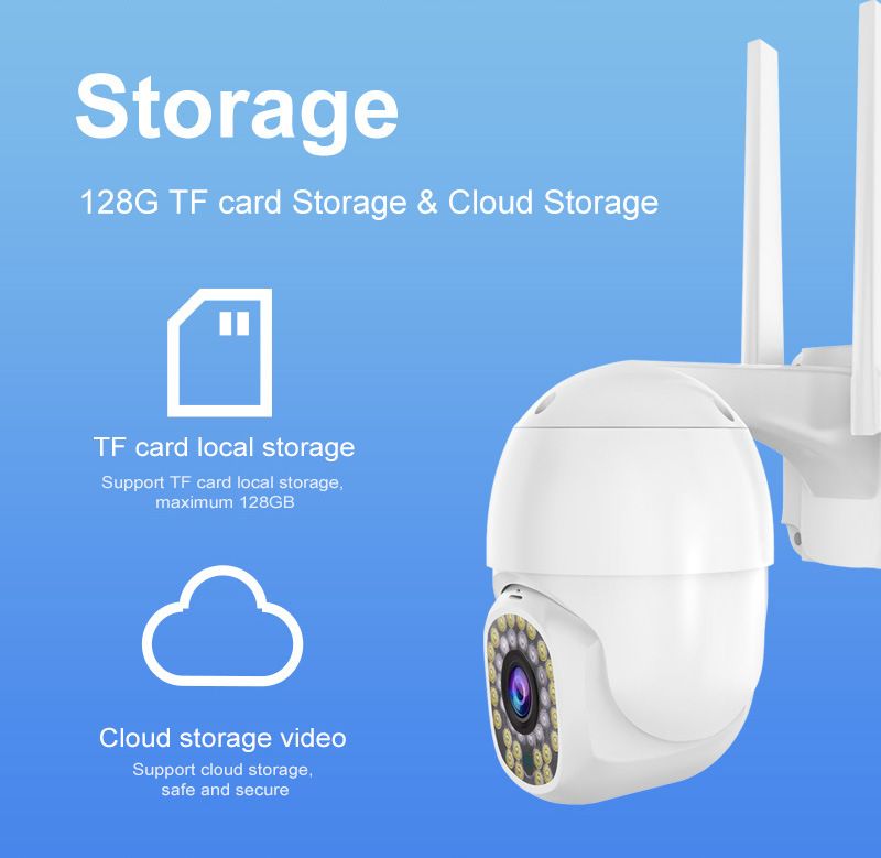Heemiwwerwaachung Kabellos Netzwierk Ferniwwerwaachungskamera Wifi Monitor Heem HD Nuetsvisioun Outdoor 360 Grad Panorama Vue_voghion.com