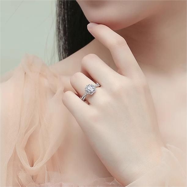 Bague en argent pur avec bourgeon plein d'étoiles du ciel, princesse Elsa Mosang, bague de proposition de luxe avec fleur éternelle pour femme_voghion.com