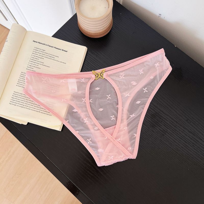 LuvBox 2025 New Foreign Trade Jacquard Lace Panties Women Sexy Hollow Out Diamond Decoration Bow Breathable Seamless Women's_voghion.com