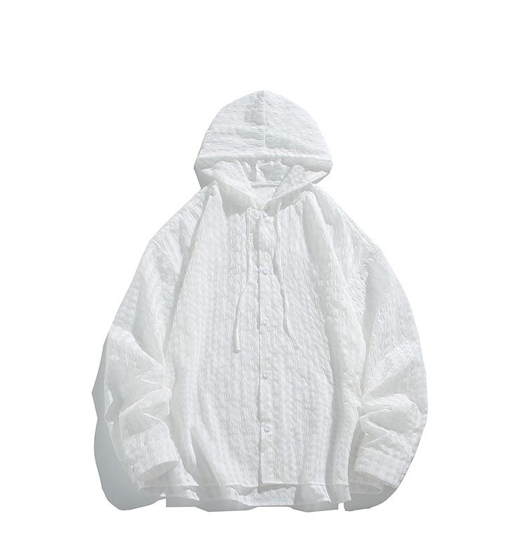 Men's UV Protection Lightweight Hooded Shirt - Quick Dry, Breathable Fabric For Summer Outdoor Activities (White, Blue, Turmeric) S-3XL_voghion.com
