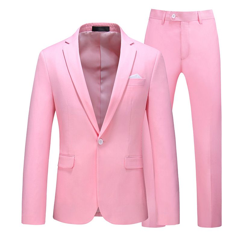 CT Ensemble deux pièces pour homme, tenue de soirée, coupe slim, costume d'affaires, neuf, violet, vert clair_voghion.com