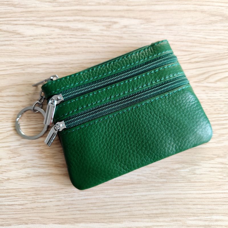 Beliebte Leder-Geldbörse für Damen, Haushalts-Reißverschluss, Schlüsseltasche, multifunktionale Kartentasche, Münzgeldbörse_voghion.com